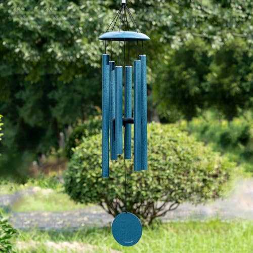 Wind Chimes for Outside Deep Tone - 38'' Wind Chimes Outdoor Clearance, Deep Tone, Windchimes Outdoors, Memorial Gift, Sympathy Gift, Garden Patio, Home Décor, Blue - size: 38" Water Vein Blue