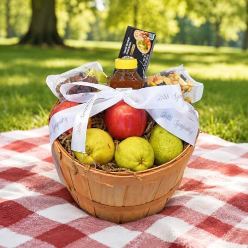 Capital City Fruit Signature Fresh Fruit Gift Basket with Apples, Pears, Crackers, Honey and Nuts (With Sympathy)
