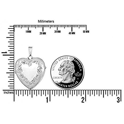 PicturesOnGold.com Sterling Silver Heart Four Photo Locket - 1 Inch X 1 Inch in Sterling Silver