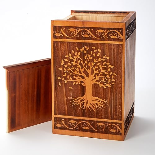 Large Wooden Cremation Urns for Human Ashes Adult Male Female - size: Large