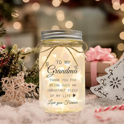 Gifts for Grandma, Grandma Birthday Gifts, Mason Jar Night Lights | Mothers Day Christmas Thanksgiving Gifts for Grandma, Nana, Grammy - color: Grandma123