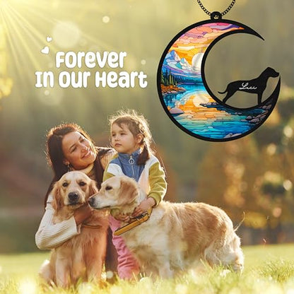 VinaTimes 6'' Dogo Argentino Dog Memorial Suncatcher Personalized Dog Name Ornament Sympathy Gifts for Dog Lovers Pet Bereavement Present Dog Remembrance Keepsake Window Car Hanging SCD-B2-6-18 - color: Dogo Argentino