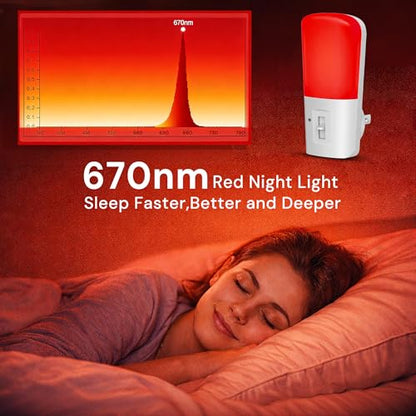 LOHAS-LED Red Light Night Light Plug in, Dimmable LED Night Lights 2 Pack | Dusk to Dawn Sensor, Sleep Aid Red, 0-80LM Adjustable Brightness Red Nightlight for Nursery Kids Room Hallway Kitchen Gift - color: Red