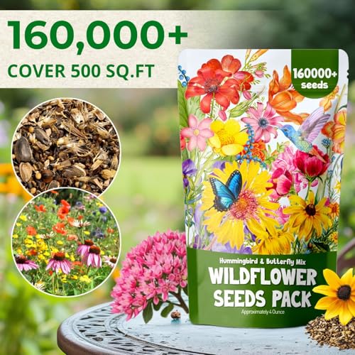 160000+ Wildflower Seeds Bulk, 13 Varieties Perennial & Annual Mix, 4oz - color: wildflower