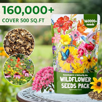 160000+ Wildflower Seeds Bulk, 13 Varieties Perennial & Annual Mix, 4oz - color: wildflower