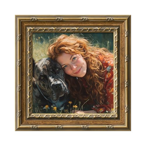 Antique Picture Frames 8x8 with Stand for Drawings Prints,Gold - color: Gold, size: 8x8"