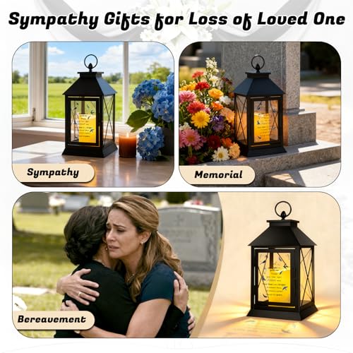 Memorial Candle Lantern with Flickering LED Candle and Remote Control Bereavement Sympathy Gifts in Memory for Loss of Dad Remembrance Gift (Dad) - color: Dad