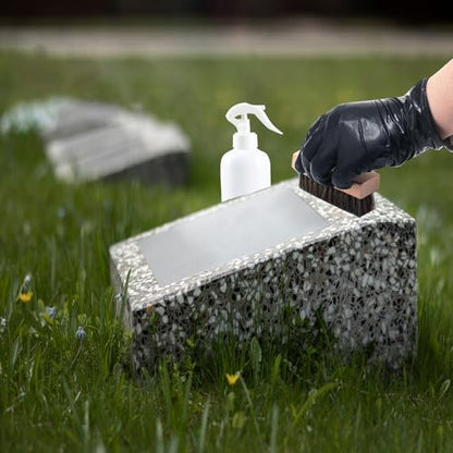 8 Pcs Headstone Cleaner Kit for Cleaning Granite Tombstones in Cemeteries, Including Towels, Brushes, Tombstone Sponges, Scrapers, Brush Sets, Stainless Steel Scrapers, and Disposable Gloves