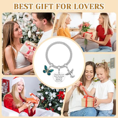 Mxrymvu Memorial Bracelet for Women Memorial Gifts for Loss of Loved Sympathy Gifts for Loss of Loved Remembrance Condolences Gift Stretch Bracelets Bereavement Presnt for for Mom Dad Sister Brother