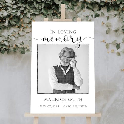 Memorial Sign, Customizable In Loving Memory / Celebration of Life, White Rectangular Plastic Sign, 12'W x 18'L, 18'W x 27'L, 24'W x 36' - color: Background #10