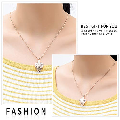 memorial jewelry No Longer by My Side,But Forever in My Heart Carved Locket Cremation Urn Necklace for Pet Dog Cats - color: RoseGold-Pink