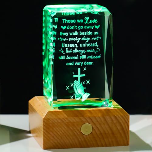 Ornalrist Memorial Gifts for Loss of Loved one with LED Wood Base - color: Memorial Gifts