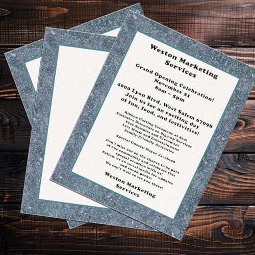 PaperDirect Attractive Blue Patina Letter Paper, Elegant Full-Color Marble Design, 8.5 x 11, Acid-Free, Ideal for Invitations, Flyers, Certificates, Crafts, Business Use, Cards, 25 Sheets - color: Attractive Blue Patina