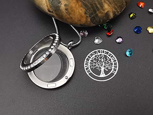 GOKING Family Tree of Life Floating Locket, Familes Are Forever Necklace - color: Silver (Treeoflife 03)