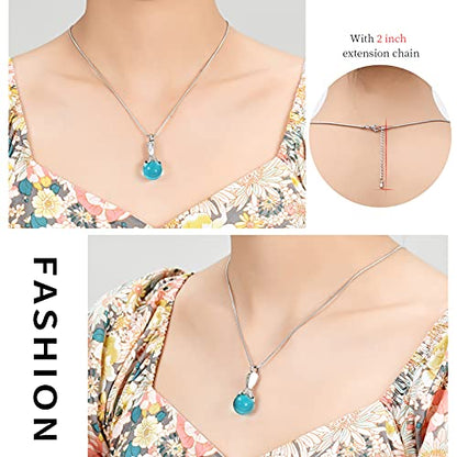 Memorial Jewelry Pearl Urn Necklace - Cremation Ashes Holder Keepsake for Women - color: Light blue