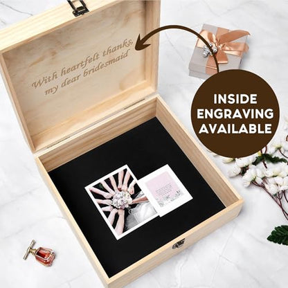 Personalized Floral Monogram Box, Engraved Bridesmaid & Maid of Honor Gift | Add initial & name. Holds jewelry, photos & mementos. 4 sizes, 4 finishes & optional inside engraving for bridal party gifts. - style: 3. Monogram Designs