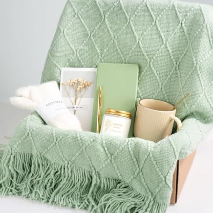 Get Well Soon Self Care Gift Basket for Women, Teacher Appreciation Gifts Thinking of You Care Package Mothers Day Birthday Box for Mom Her Sister Wife Girlfriend Friend Grandma Coworker (Sage Green) - color: Sage Green