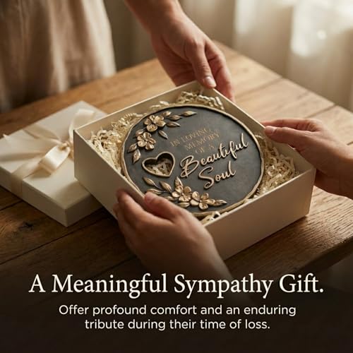 The Bridge Collection “in Loving Memory of A Beautiful Soul” Memorial Garden Stone – Sympathy Gift for Loss of Loved One – Outdoor Remembrance Garden Stone Tribute Decor