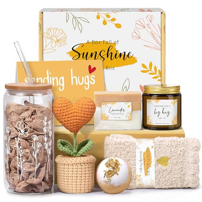 Get Well Gifts for Women, Sympathy and After Surgery Recovery Gifts | Hugs & Healing Luxury Birthday & Care Package for Her, Thinking of You Cancer Care Gifts for Women Mom Her Wife Friend Sister