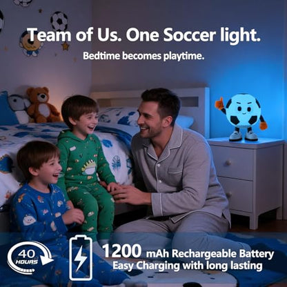 Soccer Gifts for Boys Girls, Soccer Night Light，Soft Silicone with Touch Control, 7 RGB Colors, Auto-Off, Dimmable, Rechargeable 1200mAh, Teen Kids Sports Fan Birthday Gifts (Classic) - style: Soccer (Classic)