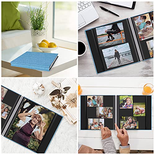 Zesthouse Photo Album Self Adhesive Pages, 60 Pages Magnetic Scrapbook Albums with Sticky Page, Photos Album Holds 8x10 & 5X7 & 4x6 & 6x8 & 3x5, Large Picture Book Ideal Gift for Family Wedding Baby - color: Blue, size: 11"x10.6"/Black 60 Pages