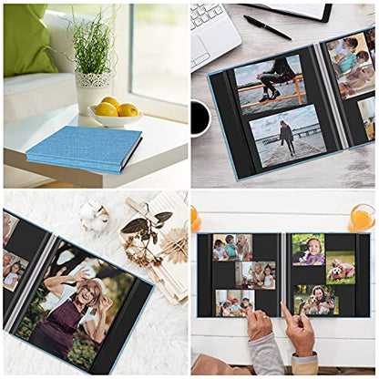 Zesthouse Photo Album Self Adhesive Pages, 60 Pages Magnetic Scrapbook Albums with Sticky Page, Photos Album Holds 8x10 & 5X7 & 4x6 & 6x8 & 3x5, Large Picture Book Ideal Gift for Family Wedding Baby - color: Blue, size: 11"x10.6"/Black 60 Pages
