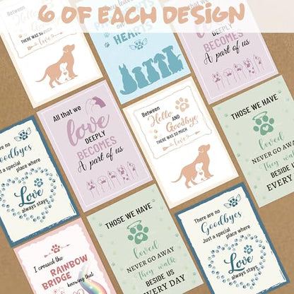 24 Pcs Dog Pet Sympathy Cards - color: Dog Sympathy 02
