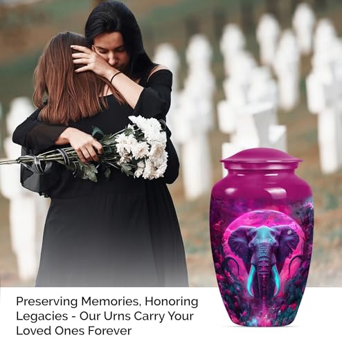 Elephant Family Urn for Human Ashes - color: Elephant, size: 10 Inch + 3 Inch - Pack of 5