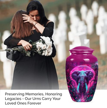 Elephant Family Urn for Human Ashes - color: Elephant, size: 10 Inch + 3 Inch - Pack of 5