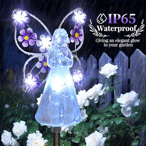 GIGALUMI 4 Pack Angel Solar Lights Outdoor Garden Decor Yard Art - size: 4 Pack