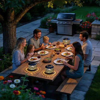 JMEXSUSS Solar Lanterns Outdoor Waterproof, Outdoor Table Lantern for Porch - size: Black 2 Pack
