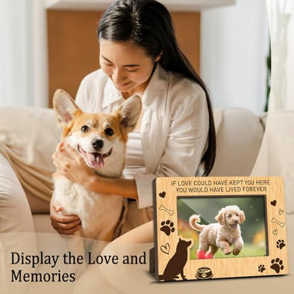 Dog Memorial Photo Frames Dog and Cat Loss Remembrance Gift Sympathy Keepsake for Pet Lovers Condolence Present for Pet Owner If love Could Have Kept You Here Picture Frames 4x6 Photo - YY013 - color: white dog03