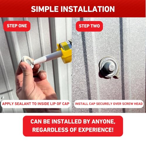 Metal Screw Caps from EAGLE 1 - Seals Over Existing Screws Heads to Prevent leaks- Easy to Install-Gloves Included (100)