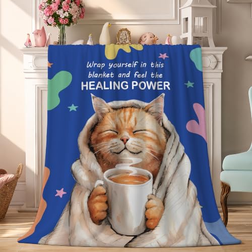 Get Well Gifts for Women Men, Inspirational Throw Blanket Healing Blanket - color: Healing Power