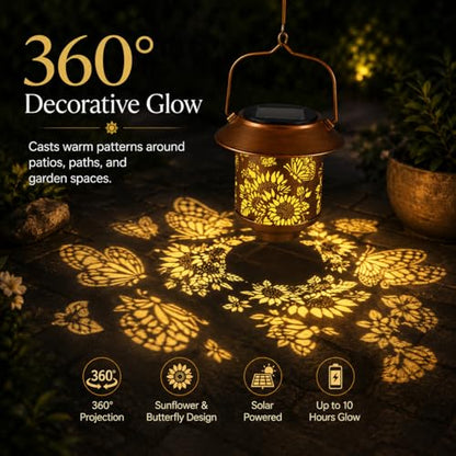 2 Pack Butterflies Solar Lantern Outdoor Hanging Gifts for Women Mom - color: b-Butterfly-2PC