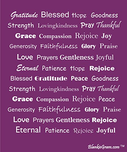 BlankieGram Christian Blanket - “Faith” Plush Throw Blanket - Inspired Gifts Ideas for The Entire Family, Comfort Gifts, Purple