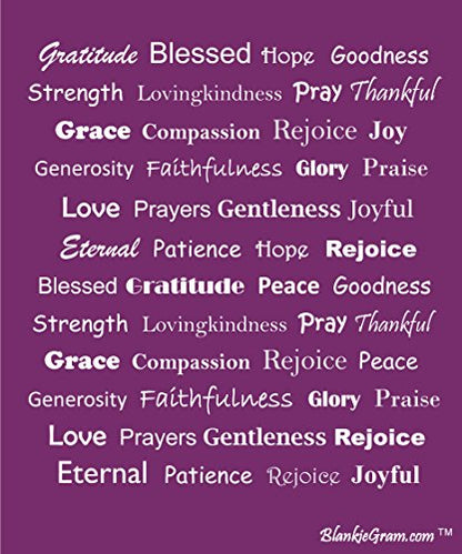 BlankieGram Christian Blanket - “Faith” Plush Throw Blanket - Inspired Gifts Ideas for The Entire Family, Comfort Gifts, Purple