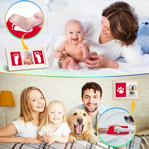 Baby Hand and Footprint Paint with Sponge Head, 2.54 fl oz, Non-Toxic & Acid-Free, Washable Baby Safe Paint for Newborn Keepsakes, Dog Nose & Paw Prints, Ideal New Mom Gift - White - color: White
