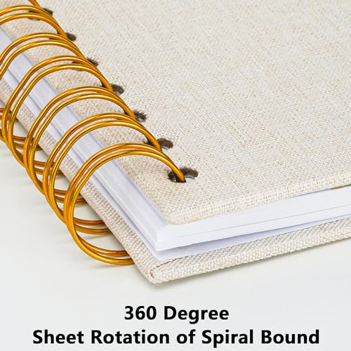 Scrapbook Photo Album, Linen Covered, 10x10 Inches, 40 Sheets/80 Pages | Hardcover Kraft White Pages, Wedding Guest Book, Travel Memory Book, Christmas, Baby Shower Keepsake, Family Album - color: White, size: 10x10 Inch 80 Pages