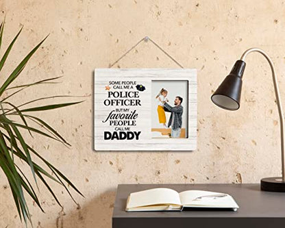 To Dad Photo Frame Gifts, Some People Call Me A Police Officer But My Favorite People Call Me Daddy, Wooden Picture Frame Gift, Policeman Daddy Gift from Daughter Son, Father's Day Present for Dad - color: color05