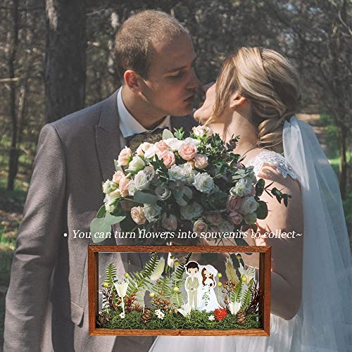 Shadow Photo Frame,Wooden Double-Sided High-Definition Plexiglass Storage Box, DIY Display Box, Suitable for Dried Flowers, Specimens, Handicrafts, Baby Souvenirs and Photos (Walnut Brown) - color: Walnut Brown