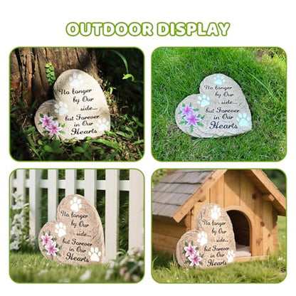 Dog Memorial Gifts for Loss of Dog Sympathy Gift, Heart Shaped Pet Memorial Gifts for Dogs, Pet Dog Memorial Stone Dog Remembrance Bereavement Passing Away Gifts for Indoor, Outdoor, Garden (10 inch)