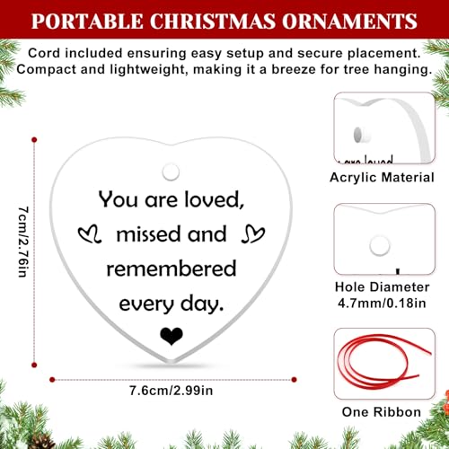 Memorial Ornament Sympathy Gift for Women Men Bereavement Gifts for Loss of Mom Dad Brother Son Daughter Memorial Keepsake Christmas Ornament in Memory of Loved Gifts Remembrance Gift