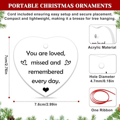Memorial Ornament Sympathy Gift for Women Men Bereavement Gifts for Loss of Mom Dad Brother Son Daughter Memorial Keepsake Christmas Ornament in Memory of Loved Gifts Remembrance Gift