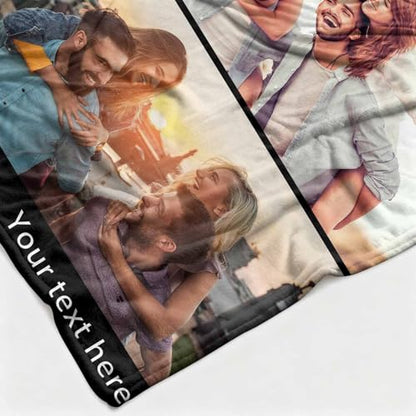Personalized Photo Throw Blanket for Christmas Birthday, Custom Blanket with Photos Customized Picture Blankets Sofa Blanket Gifts for Friends Family Couples Dad Mom Daughter Son 50" x 60" - color: Multi2