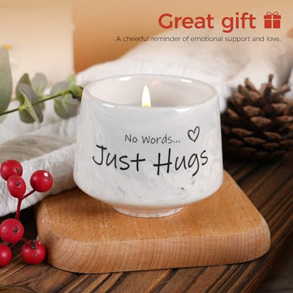 Sympathy Gifts for Loss of Loved One, No Words Just Hugs Candle, Bereavement, Grief, Miscarriage, Memorial Gifts - 6oz Lavender Scented Soy Wax Candle - Get Well Gift for Grieving Friends Women