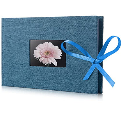 Fabmaker Small Photo Album 4x6, Picture Album, Picture Book, Mini Brag Book | Ribbon Closure, Linen Fabric Cover, Front Window, Sturdy Binding, Acid-free, PVC free, Artwork Weddings Family Boudoir - color: Light Blue, size: 12 Pockets/1PK