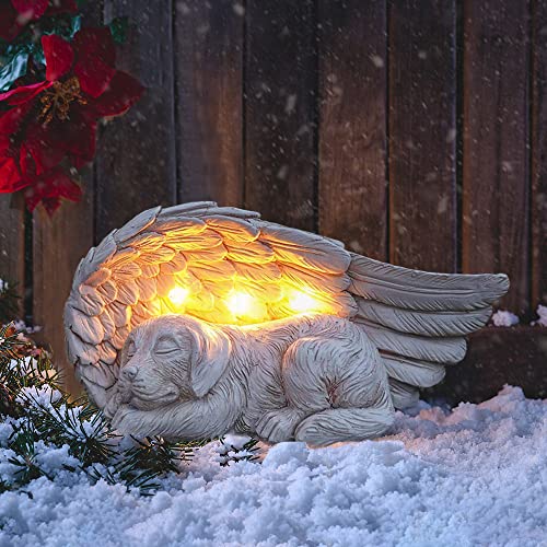 iHeartDogs Forever My Guardian Angel Garden Solar Light, Dog Memorial Stone