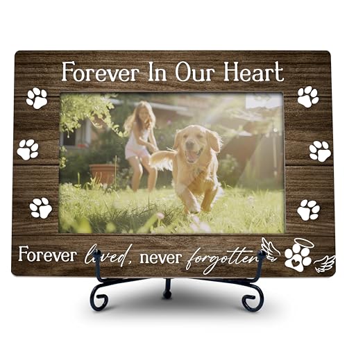 Dog Memorial Picture Frame 4x6, Pet Loss Sympathy Gift for Loss of a Beloved Dog, Wooden Remembrance Frame -B03 - style: Style3