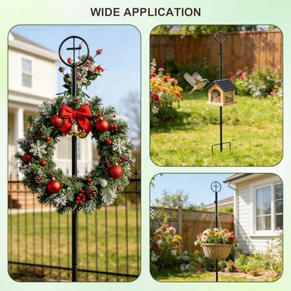 Cemetery Wreath Stand & Vase-38" Adjustable Metal Gravestone Wreath Holder | Christmas Wreath Hanger, Cross 3 Pronged Decor, Grave Headstone Flower Holder for Memorial Day Graveside Decor - size: 1pcs Wreath Holders+2pcs Cemetery Vase